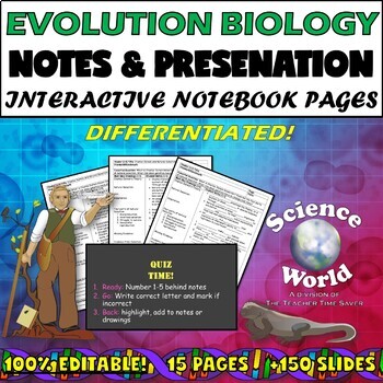 Preview of Natural Selection Unit Notes & Slides Bundle- Biology Science Middle School