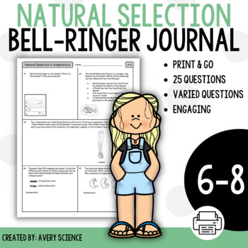 Preview of Natural Selection and Adaptations Bell Ringer Journal