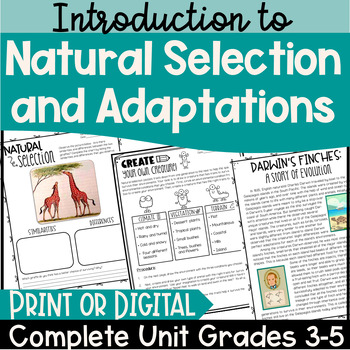 Preview of Natural Selection and Adaptations: Complete Unit with Reading Passages