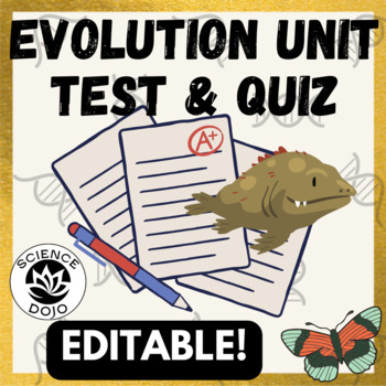 Preview of Natural Selection and Evolution PowerPoint Test, Quiz Exam (Editable)