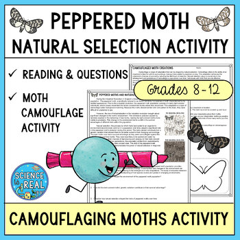 Preview of Natural Selection in Peppered Moths Reading, Color, and Camouflage Activity