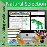 Natural Selection self checking worksheet and create-your-