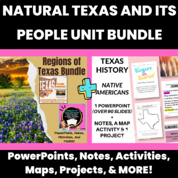 Preview of Natural Texas And Its People Unit Bundle: Texas Regions and Native Americans