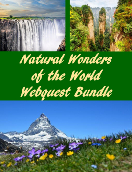 Preview of Google Maps Natural Wonders of the World Webquest Bundle