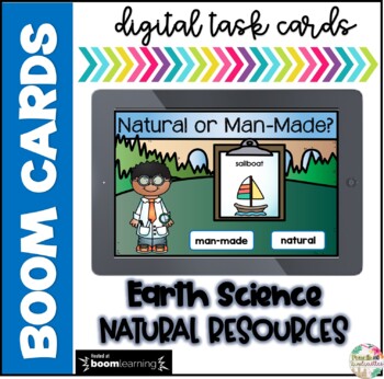 Preview of Natural and Man-made Resources Boom Cards (Distance Learning)