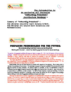 Preview of Naturally Preschool Introduction to curriculum Package