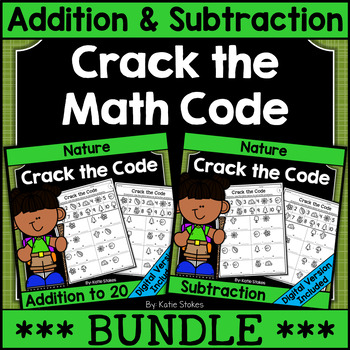 Preview of Nature Addition & Subtraction Practice BUNDLE | Printable & Digital