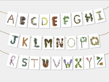 Preview of Alphabet Letters made of Flowers, Leaves & Plants for Bulletin Board or Outdoor