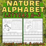 Nature Alphabet Letter Worksheets: Handwriting Practice + 