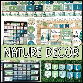 Preview of Nature Classroom Decor Bundle | Nature Classroom Theme