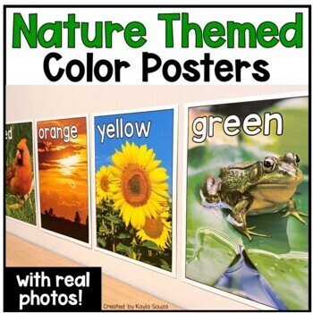 Preview of Nature Color Posters with Real Pictures in English & Spanish