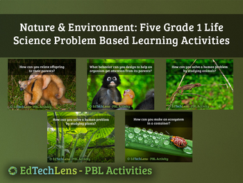 Preview of Nature & Environment: Five Grade 1 Life Science PBL Activities