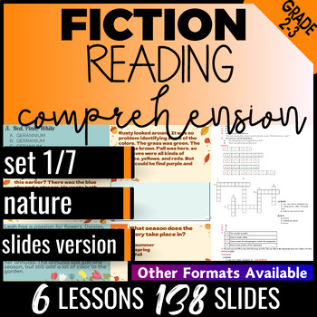 Preview of Nature Fiction Reading Comprehension Google Slides Digital Resources Grade 2-3