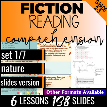 Preview of Nature Fiction Reading Comprehension Google Slides Digital Resources |Set1