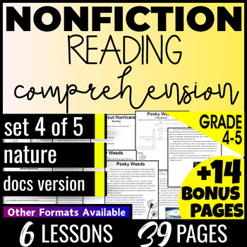 Preview of Nature Fiction Reading Comprehension Passages 4th and 5th Grade Digital Resource