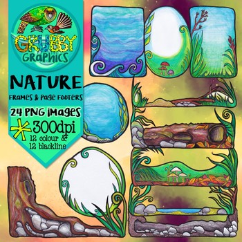 Preview of Nature Frames and Page Footers Clip Art