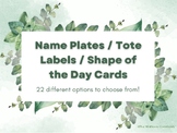Nature-Inspired Eucalyptus Name Plates / Tote Labels / Sha