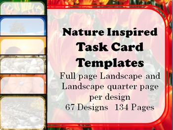 Preview of Nature Inspired Task Card Templates HUGE Collection 67 Designs 134 Pages