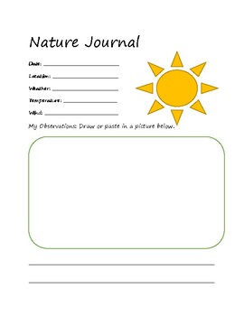 oplukker længde delikat Nature Journal Template by Barbara Selkirk | Teachers Pay Teachers