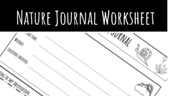 Preview of Nature Journal Worksheet For Kids k-8