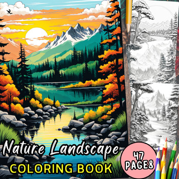 Preview of Nature Landscape Christmas Coloring Pages 4th grade Coloring Sheet Kindergarten