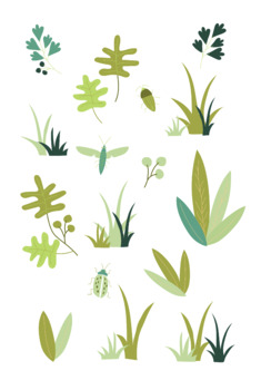 Preview of Nature, Leaves, Grass, Bugs Outdoor Clipart