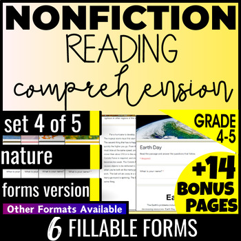 Preview of Nature Nonfiction Reading Passages and Questions 4th-5th Grade Digital Resources
