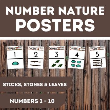 Preview of Nature Number Posters - Numbers 1 - 10 - Ordering Numbers