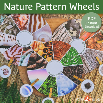 Preview of Nature Pattern Matching Bundle | Nature Pattern Wheels | Montessori Nature