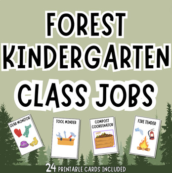 Preview of Nature Preschool/Forest Kindergarten Class Jobs - 24 cards included!