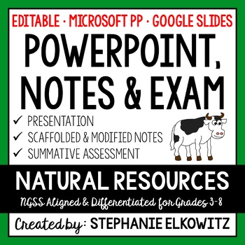 Preview of Natural Resources PowerPoint, Notes & Exam - Google Slides