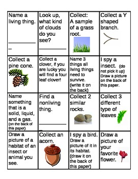 Preview of Nature Scavenger Hunt