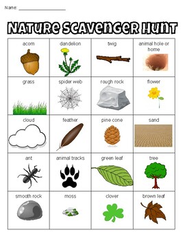 Nature Scavenger Hunt by Mlle Tina | TPT