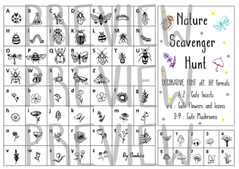 Preview of Nature Scavenger Hunt Decorative Font