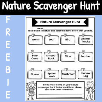 Preview of FREE Nature Scavenger Hunt Summer Activity