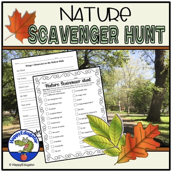 Preview of Nature Scavenger Hunt and Writing Paper