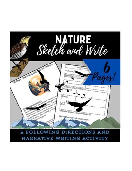 Preview of Nature Sketch and Write- A Following Directions and Narrative Writing Activity