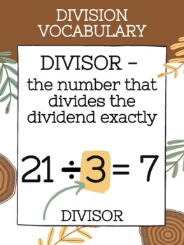 Preview of Nature Theme - Division Vocabulary Posters