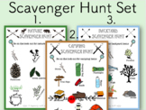 Nature Theme Scavenger Hunt Sheet Set