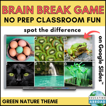 Preview of Nature Theme Spot the Difference Game | NO PREP Whole Class Brain Break Activity