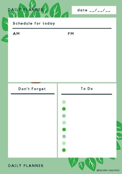 Preview of Nature Themed Daily Planner