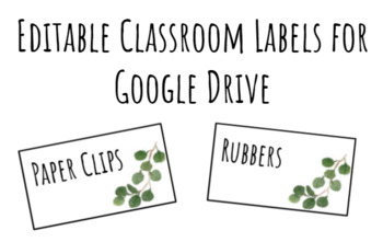 Preview of Nature Themed Editable Classroom Labels | Compatible with Google Drive!
