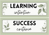 Nature Themed Learning Intention, Success Criteria, WALT &