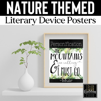 Preview of Nature-Themed Literary Device Posters, Transcendentalism, Nature Decor