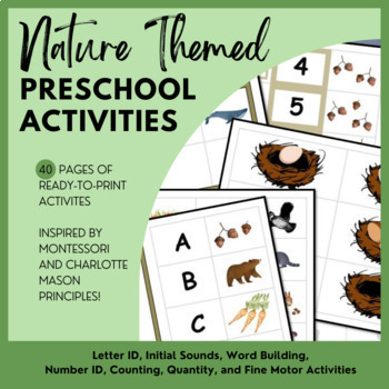 Preview of Nature Themed Preschool Activities