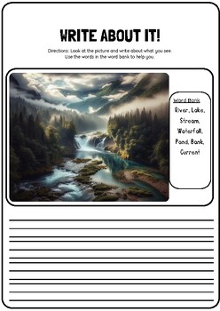 Preview of Nature-Themed Word Bank Worksheets: End of year Writing activities