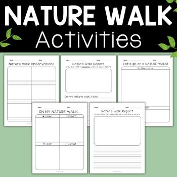 Preview of Nature Walk Activities Nature Walk Worksheets Science Observation Sheet