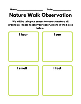 Preview of Nature Walk Observation