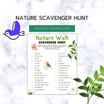 Preview of Nature Walk Scavenger Hunt for Kids