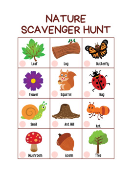 Preview of Nature Walk Scavenger Hunt for Kids